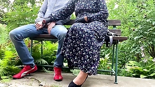 Cum for hot milf cuckold hubby right outside